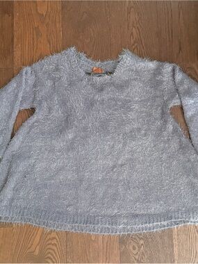 Polo by Ralph Lauren Fuzzy Crewneck Sweater with braided open back - Light Gray